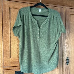 Sage Green V-Neck Relaxed Top